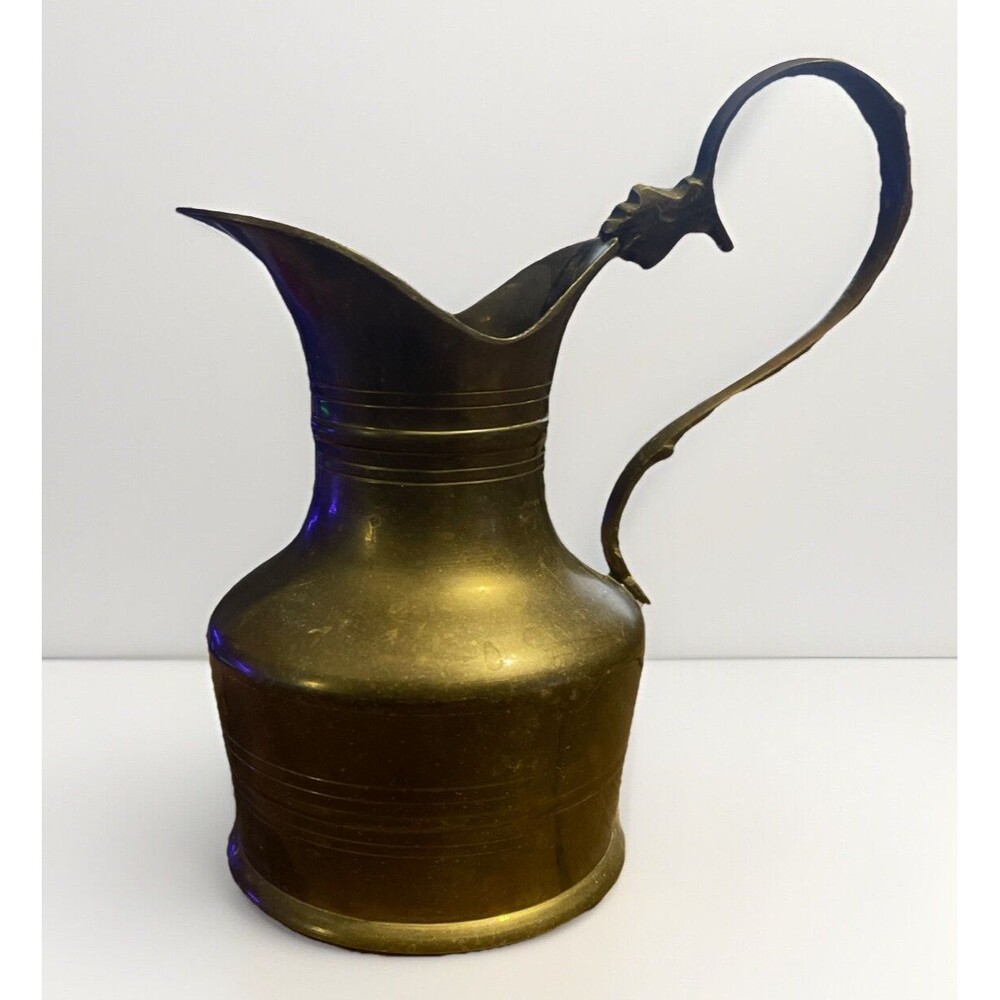 Vintage Brass Creamer Pitcher India 7.5 “